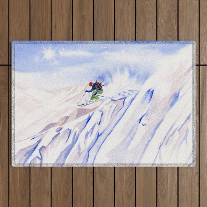 Powder Skiing Outdoor Rug Gallery Image 1