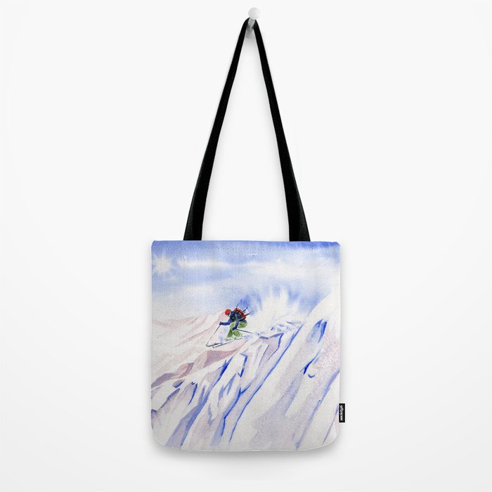 Powder Skiing Tote Bag Gallery Image 2
