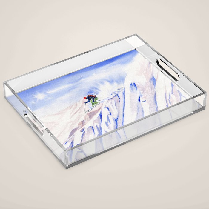 Powder Skiing Acrylic Tray Gallery Image 1
