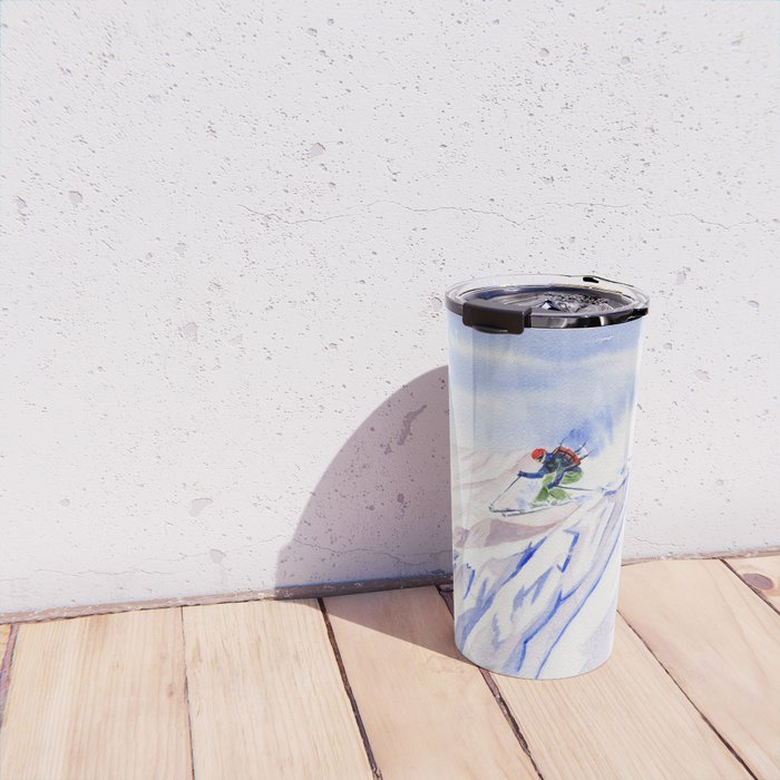 Powder Skiing Travel Mug Gallery Image 4