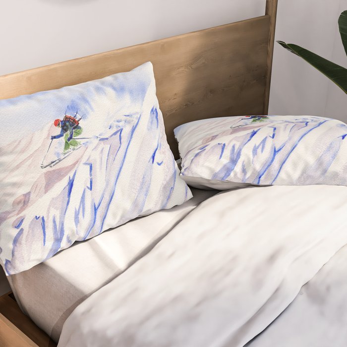 Powder Skiing Pillow Sham Gallery Image 2