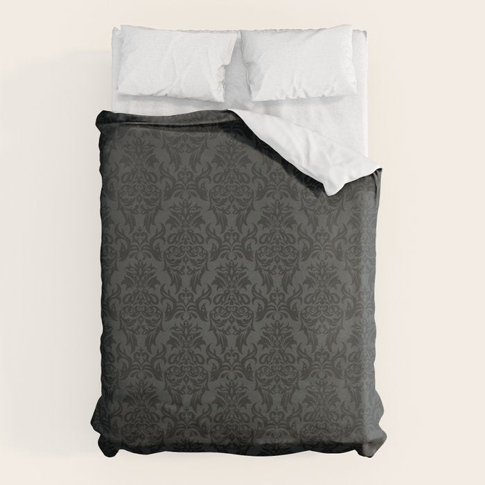 Luxury Black Damask Duvet Cover Gallery Image 6