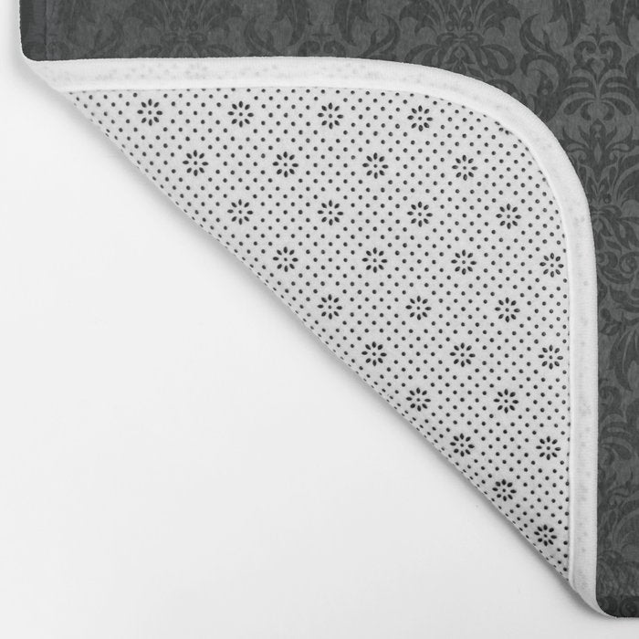 Luxury Black Damask Bath Mat Gallery Image 2