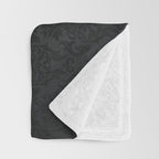 Luxury Black Damask Throw Blanket Gallery Image 3