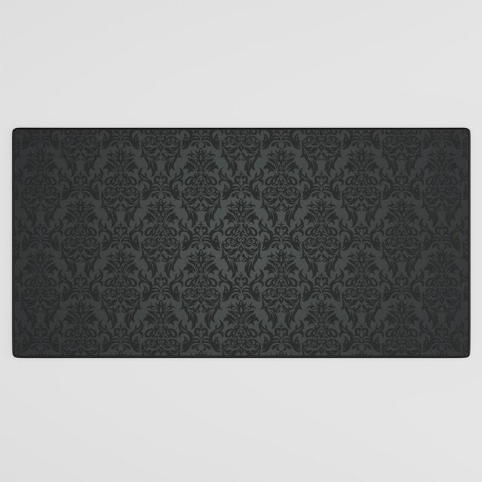 Luxury Black Damask Desk Mat Gallery Image 3