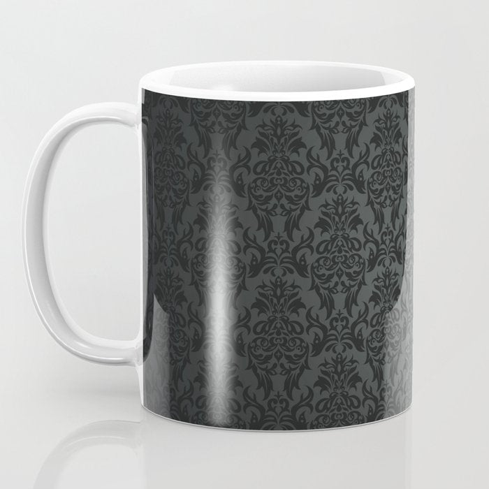 Luxury Black Damask Coffee Mug Gallery Image 3