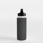 Luxury Black Damask Water Bottle Gallery Image 3