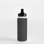 Luxury Black Damask Water Bottle Gallery Image 2