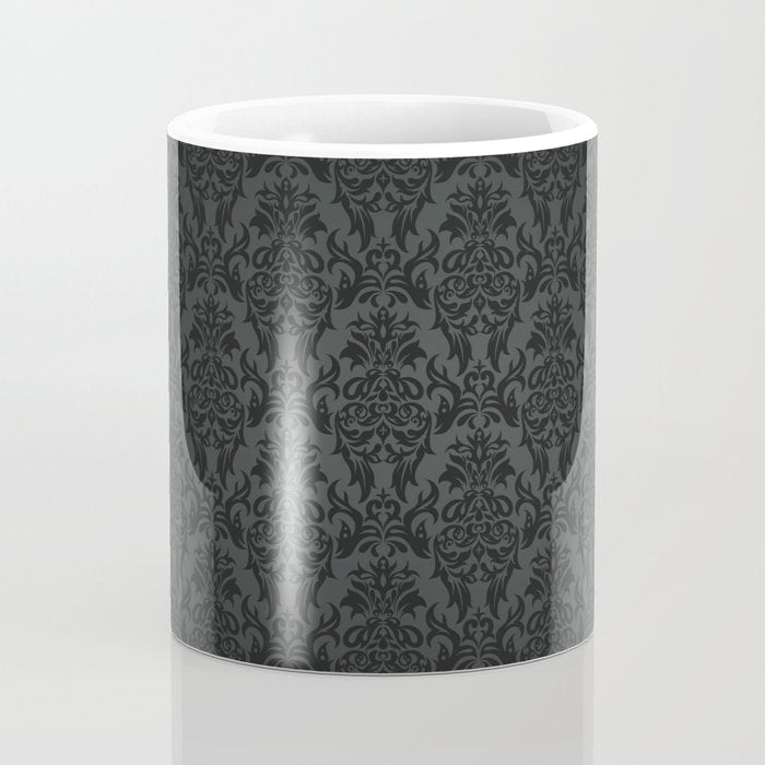 Luxury Black Damask Coffee Mug Gallery Image 4