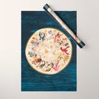 Vintage Astrology Zodiac Wheel Wrapping Paper Gallery Image 1