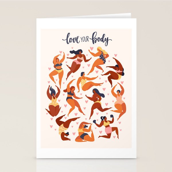 Body Positive. Women in summer swimsuits Stationery Card Gallery Image 2