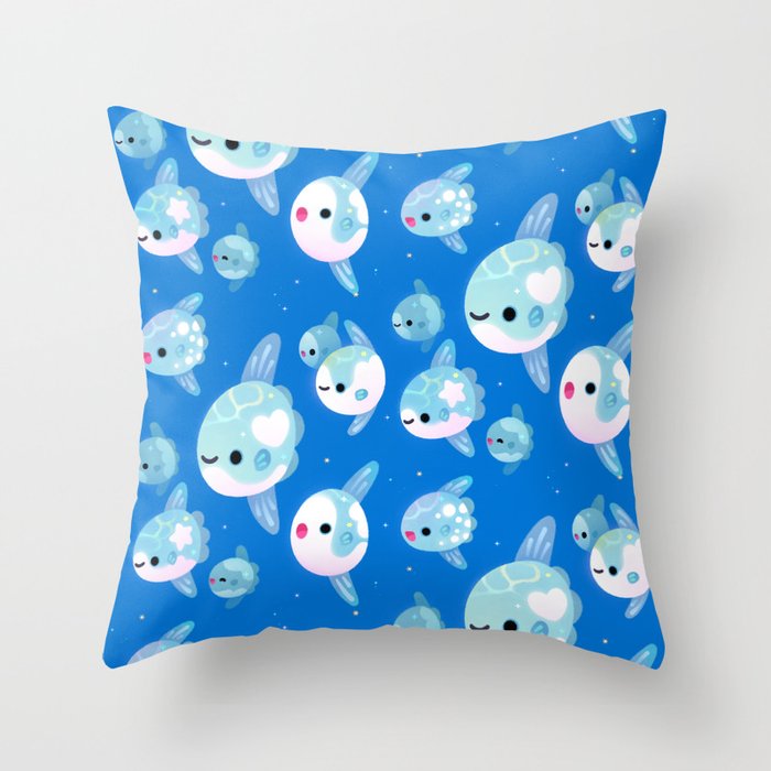 Swimming sunfish Throw Pillow Gallery Image 6