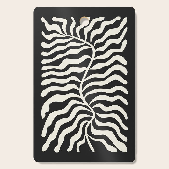Onyx Ferns: Black & White Matisse Edition Cutting Board Gallery Image 1