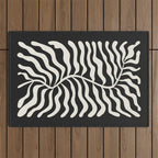 Onyx Ferns: Black & White Matisse Edition Outdoor Rug Gallery Image 1