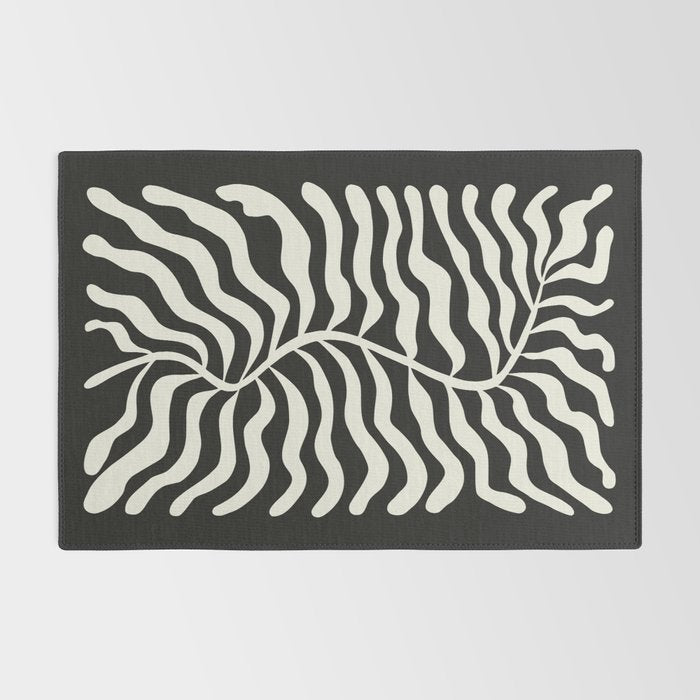 Onyx Ferns: Black & White Matisse Edition Rug Gallery Image 2