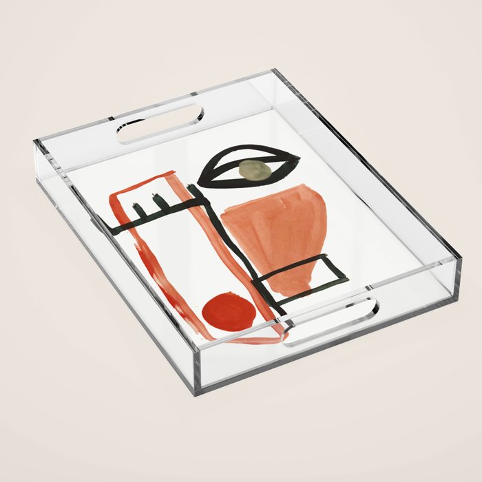 Abstract Face Acrylic Tray Gallery Image 1