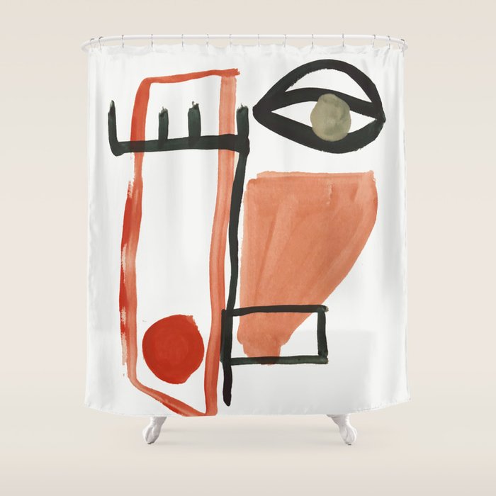 Abstract Face Shower Curtain Gallery Image 1