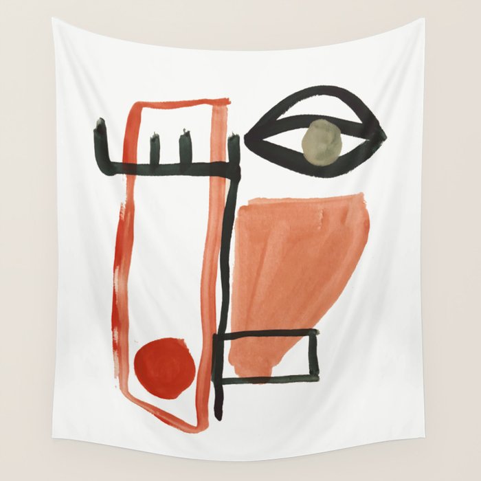 Abstract Face Wall Tapestry Gallery Image 4
