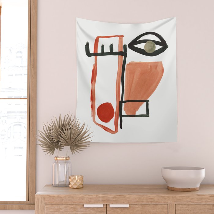 Abstract Face Wall Tapestry Gallery Image 2