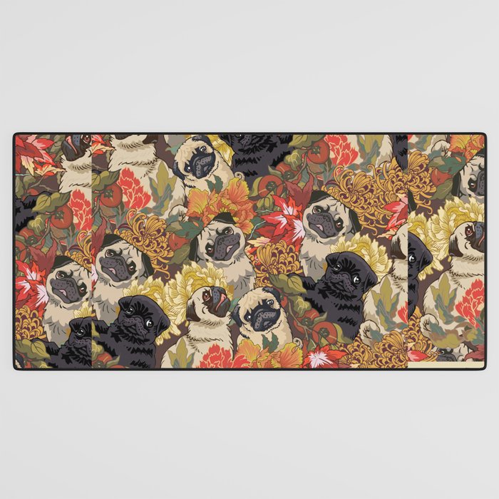 Because Pugs Autumn Desk Mat Gallery Image 3