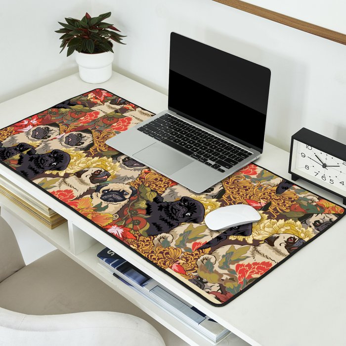 Because Pugs Autumn Desk Mat Gallery Image 2