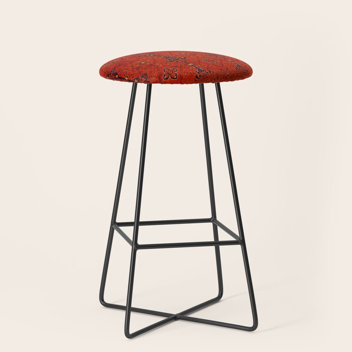 N194 - Red Berber Atlas Oriental Traditional Moroccan Style Stool Gallery Image 1