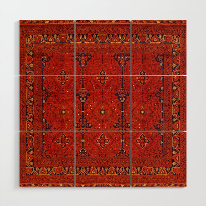 N194 - Red Berber Atlas Oriental Traditional Moroccan Style Wood Wall Art Gallery Image 1