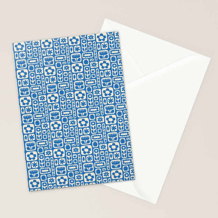 Vintage scandinavian floral art pattern Stationery Card Gallery Image 2