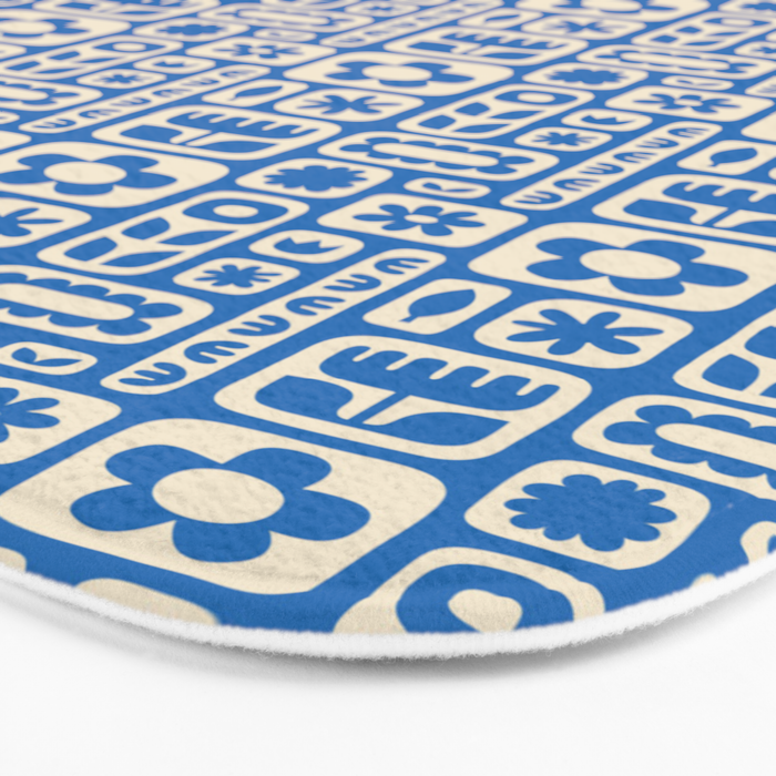 Vintage scandinavian floral art pattern Bath Mat Gallery Image 3