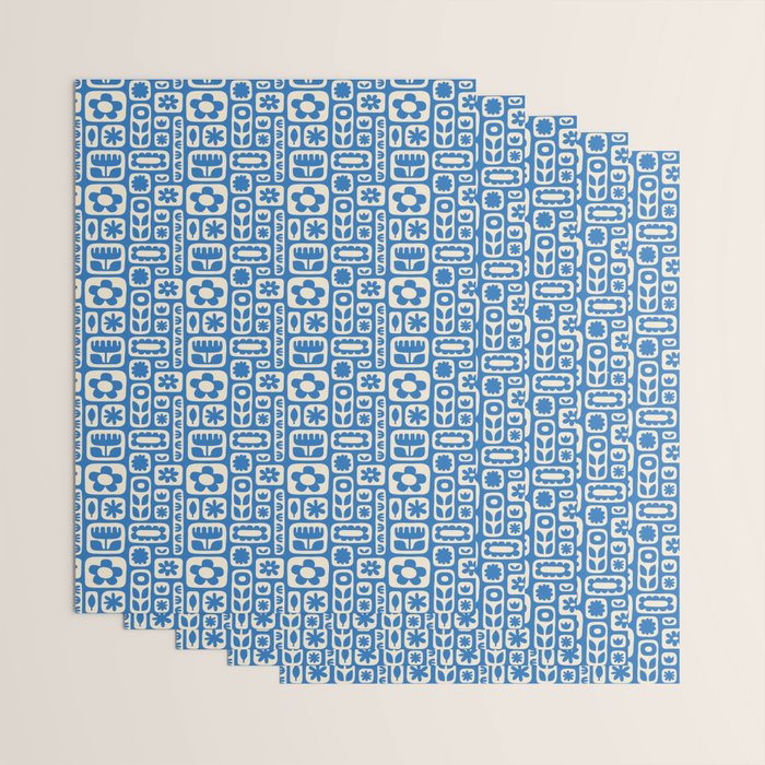 Vintage scandinavian floral art pattern Wrapping Paper Gallery Image 3