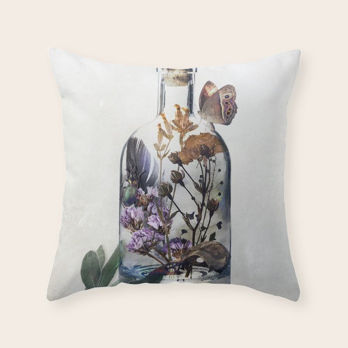 Sage and Bone Throw Pillow Gallery Image 1