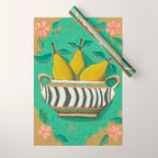 Striped Bowl with Pears Wrapping Paper Gallery Image 1