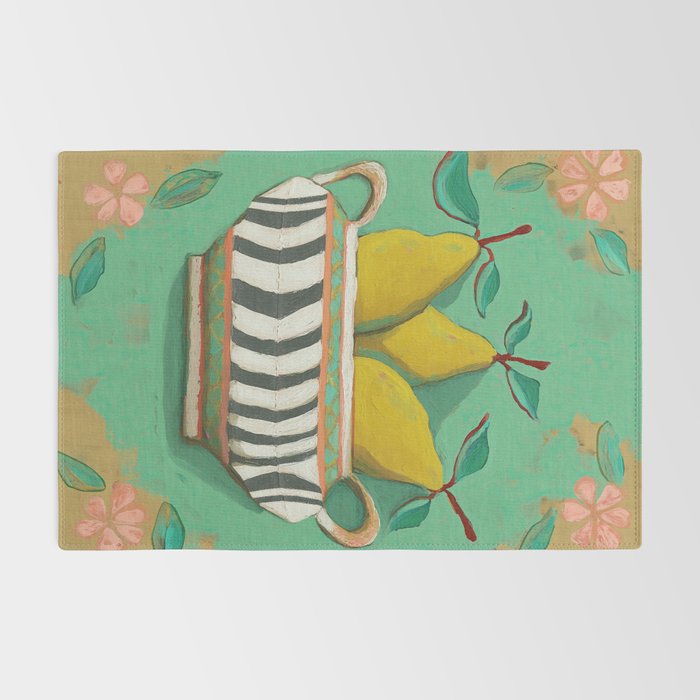 Striped Bowl with Pears Rug Gallery Image 2