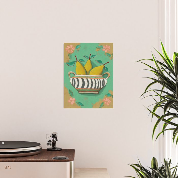 Striped Bowl with Pears Poster Gallery Image 2