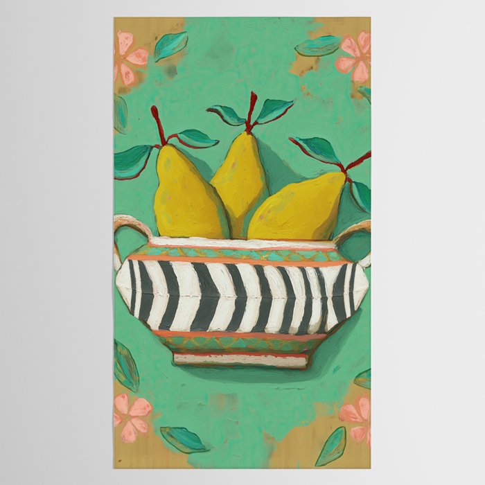 Striped Bowl with Pears Tablecloth Gallery Image 2