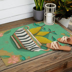 Striped Bowl with Pears Outdoor Rug Gallery Image 2