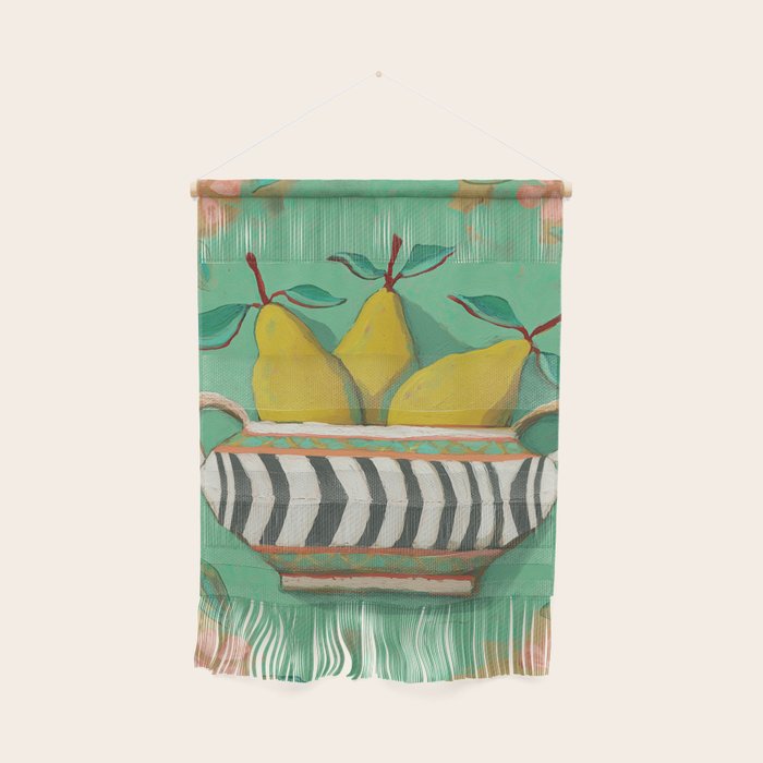 Striped Bowl with Pears Wall Hanging Gallery Image 1