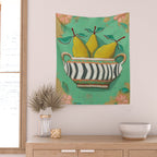 Striped Bowl with Pears Wall Tapestry Gallery Image 2