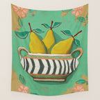 Striped Bowl with Pears Wall Tapestry Gallery Image 4