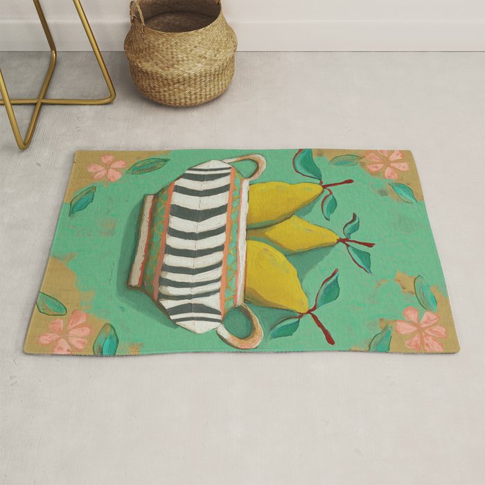 Striped Bowl with Pears Rug Gallery Image 1