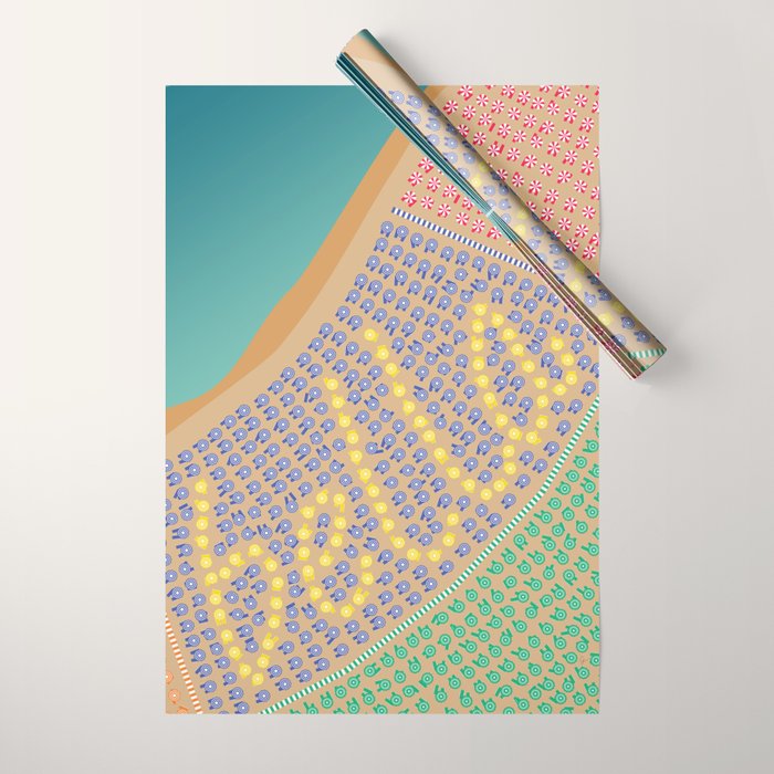 Bella / Beautiful Italy Beach Umbrellas - Aerial Italian Wrapping Paper Gallery Image 1