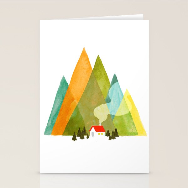 House at the foot of the mountains Stationery Card Gallery Image 2