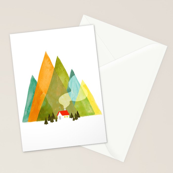 House at the foot of the mountains Stationery Card Gallery Image 2