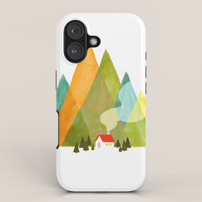 House at the foot of the mountains iPhone Case Gallery Image 1