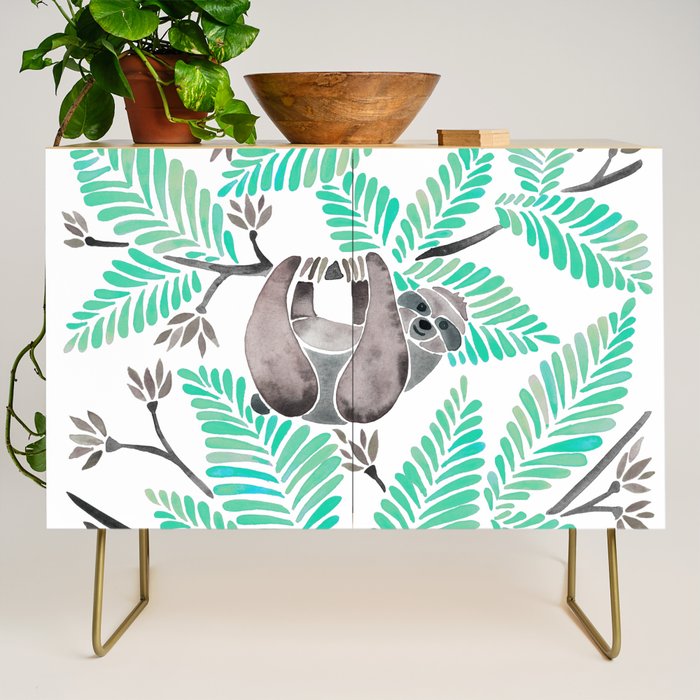 Happy Sloth - Tropical Mint Rainforest Credenza Gallery Image 1