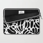 Black and white organic plant leaf art pattern Laptop Sleeve Gallery Image 2