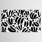 Black and white organic plant leaf art pattern Tablecloth Gallery Image 2