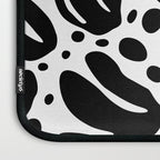 Black and white organic plant leaf art pattern Laptop Sleeve Gallery Image 3