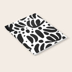 Black and white organic plant leaf art pattern Notebook Gallery Image 2