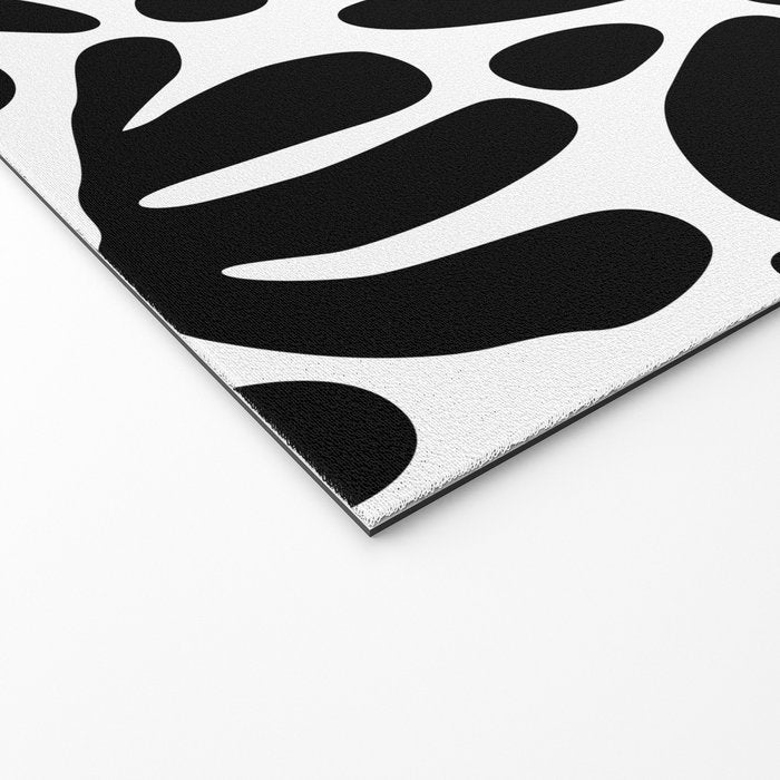 Black and white organic plant leaf art pattern Welcome Mat Gallery Image 2